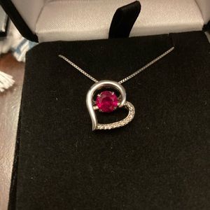 Kay Ruby & Diamond Sterling Silver heart pendant